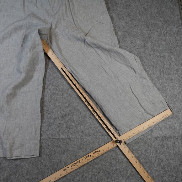 J. Jill Pants Womens Extra Large Linen Wide Leg Gray Cropped Ankle Beachy - Picture 4 of 10